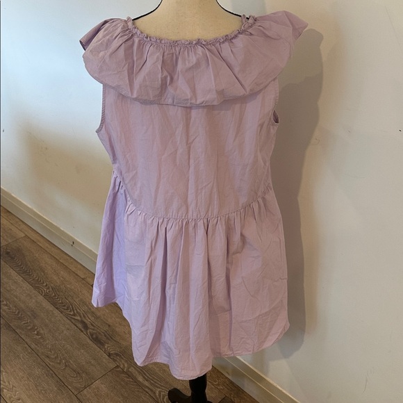NEW Zara Pastel Lilac Purple Sleeveless Mini Dress Ruffles Tie Boho Cotton XL - Picture 5 of 8